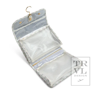 Luxe Hanging Toiletry Antibes with Navy Pinestripe Liner