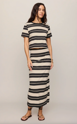 Stellan Striped Tee - Ash Black