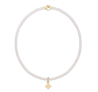 hope classic milkshake bracelet - signature cross small gold charm