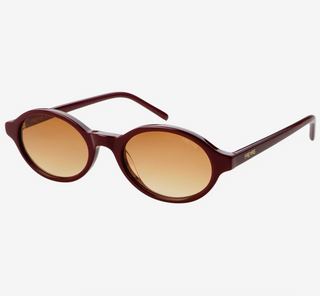Zoe Acetate Round Womens Sunglasses - Burgundy
