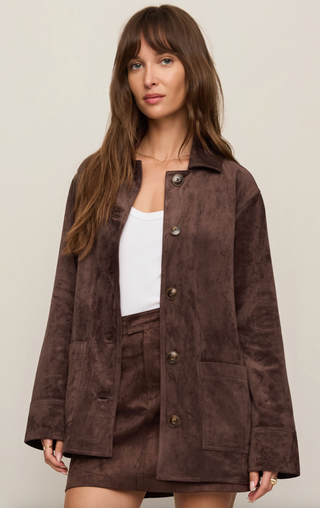 Decker Suede Chore Coat - Dark Chocolate