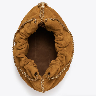 Fleming Suede Mini Hobo Bag - Chicory Brown