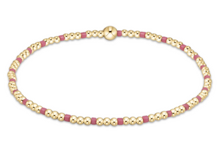 Hope Sincerity Pattern 2mm Bead Bracelet - Bright Pink