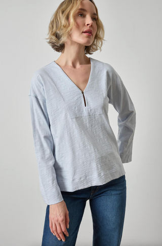 Keyhole Easy Cuffed Tee - Glacier