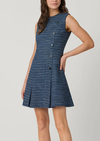 Gigi Dress - Navy Multi / Silver