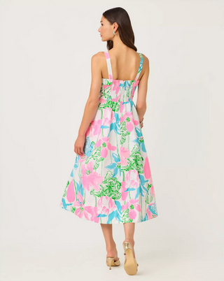 Rissy Midi Dress - Resort White / Viney Liney