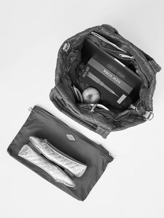 Medium Metro Tote Deluxe - Pewter Metallic