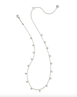 Amelia Chain Necklace - Rhodium Metal