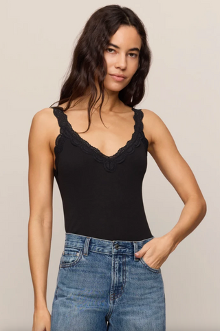 Eve Lace Tank - Black