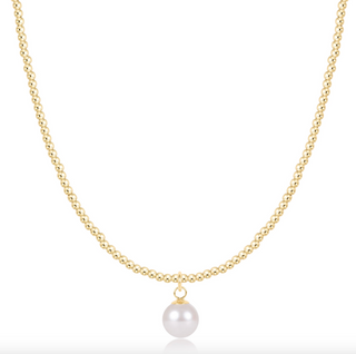 choker beaded - classic gold 2mm - classic pearl 8mm charm