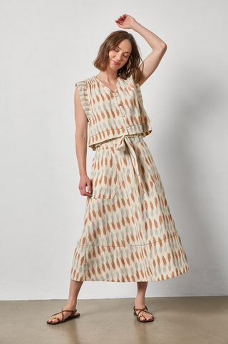 Ikat Long Skirt - Carob Ikat