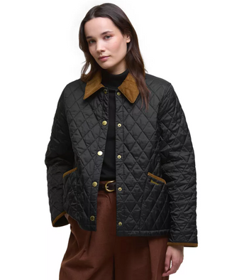 Barbour Icons Cropped Liddesdale Quilted Jacket - Black / Classic
