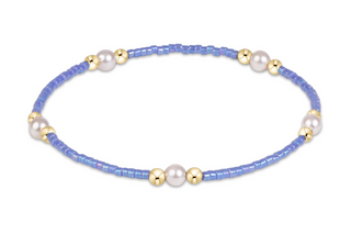 hope purpose pearl bracelet - bright blue