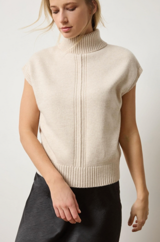 Turtleneck Wedge Sweater - Oat
