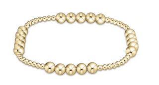 Classic Blissful Pattern 2.5mm Bead Bracelet - 5mm Gold