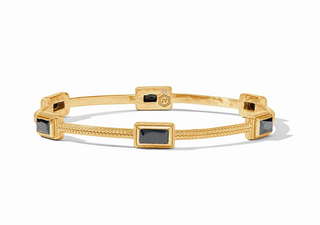 Baguette Bangle - Gold Obsidian Black