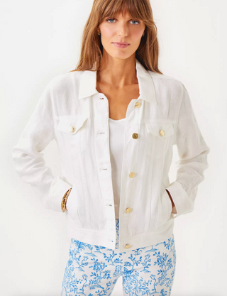 Seaspray Linen Jacket - Resort White