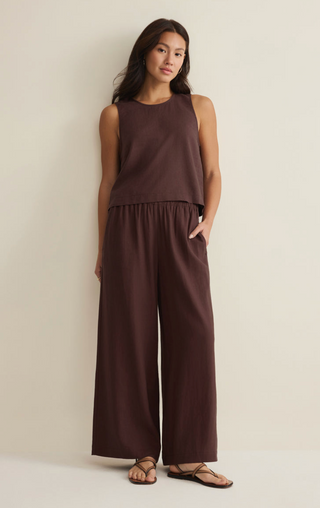 Scout Linen Pant - Chocolate Cherry