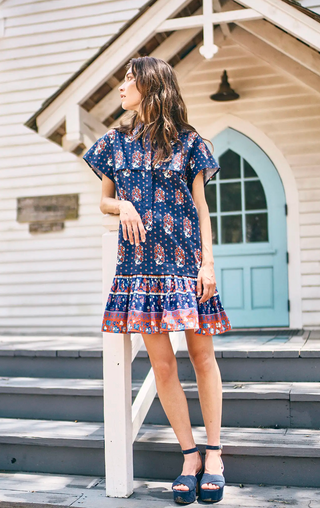 Addison Dress - Fall Floral Navy
