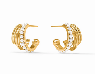 Hydra Triple Hoop - Gold Pearl