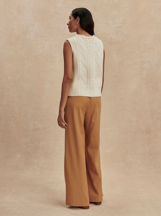 Tatyana Cable Knit Vest - Egret