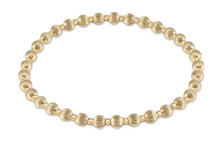 Dignity Grateful Pattern 4mm Bead Bracelet - Gold