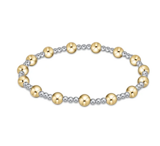 Classic Sincerity Pattern 5mm Bead Bracelet - Mixed Metal