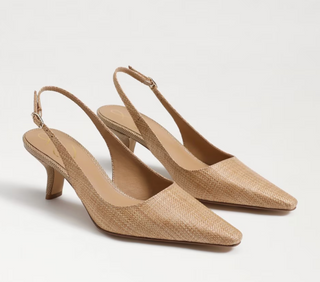 Bianka Slingback Pump - Tan Raffia