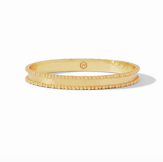 Beaded Eternity Bangle - Cabochon- Gold - S
