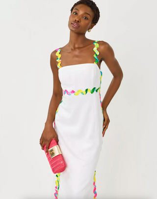 Mikayla Linen Midi Dress - Resort White