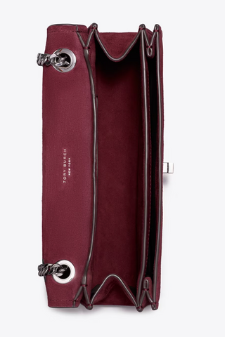 Kira Turnlock Suede Shoulder Bag - Merlot