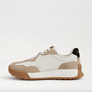 Langley Lace Up Sneaker - White / Tan / Black Suede