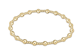 Classic Sincerity Pattern 4mm Bead Bracelet - Gold