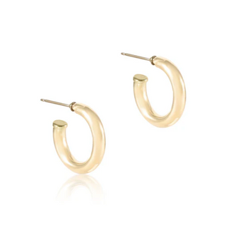 Round Gold 1" Post Hoop - 4mm - Smooth