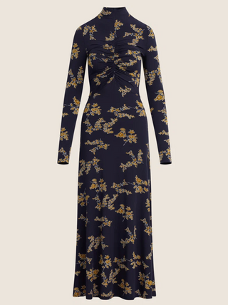 The Lucia Dress - Navy Vine Floral