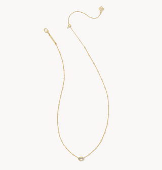 Mini Elisa Satellite Short Pendant Necklace - Gold Dichroic Glass