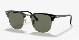RB3016 Clubmaster - Black Crystal Green Polarized
