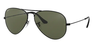 RB3025 Aviator Large Metal - Black Crystal Polarized