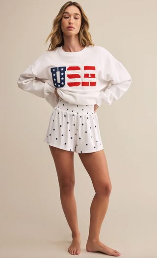 Oversized USA Sweatshirt - White