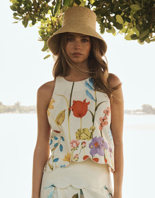 Prism Scallop Tank Top - Garden Muse