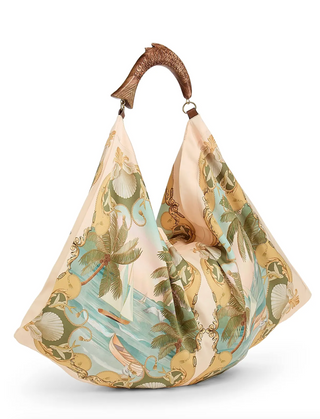 Satin Scarf Medium Bag - Royal Sea