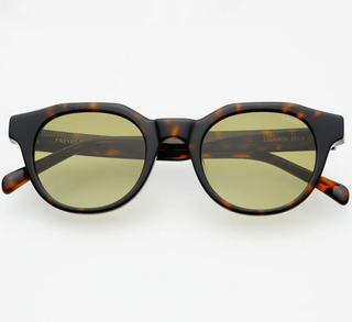 Cameron Acetate Unisex Round Sunglasses - Tortoise/Gradient Green