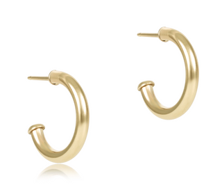 Round Gold 0.5" Post Hoop - 2mm Smooth