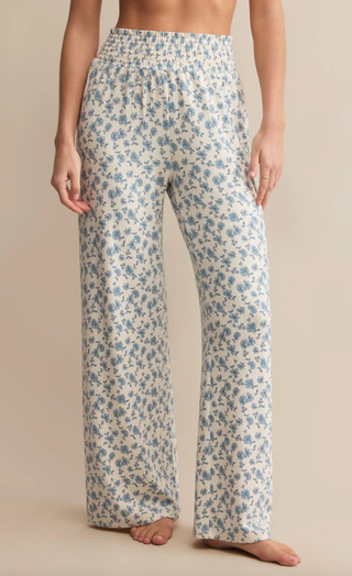 Dawn Smocked Ditsy Pant - Crystal