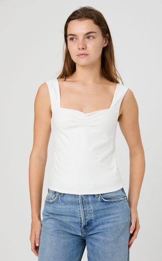 Maisie Ruched Front Tank - Summer White