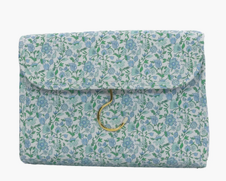 Luxe Hanging Toiletry Bag - Hamptons Floral Chambray Pinstripe Liner