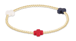 Signature Cross 2mm Gold Bracelet - Firecracker