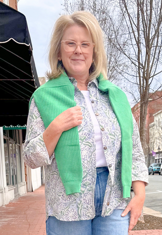 Ava Longsleeve - Sunny Blue Hydrangea