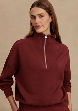 Hawley Half Zip Sweater - New Maroon