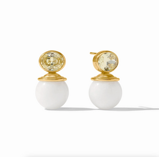 Portofino Earring-White Jade-OS